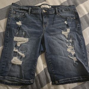 Torrid Distress denim Bermuda shorts